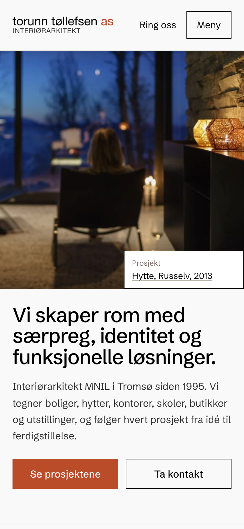 Forsiden til Torunn Tøllefsen AS på mobil